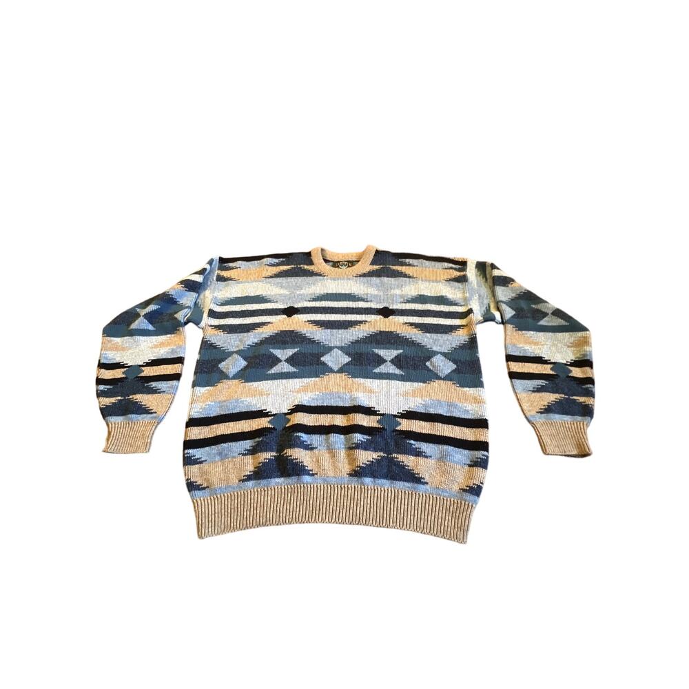 VTG Jantzen Grandpa Sweater Ski Lodge Aztec Geometric Pattern Pullover XL
